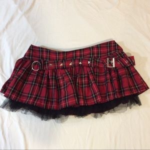 Red Plaid Hell Bunny miniskirt size Large